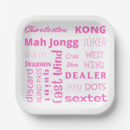 American Mah Jongg paper bord met roze woorden