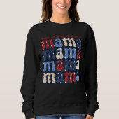 American Mama Mom Life Patriotic 4th Of July Ameri Trui (Voorkant)