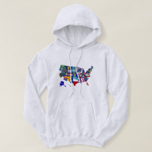 American Map State Flags Mosaic Sweat - shirt à ca
