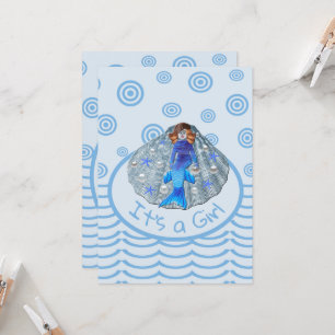 American Mermaid Shell Het is een meisje Kaart