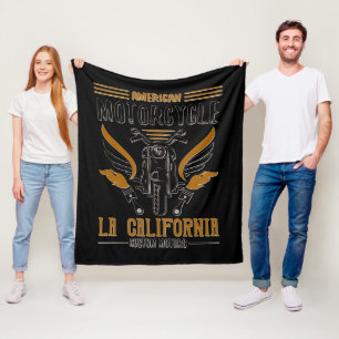 American Motorcycle LA California Custom Motors Fleece Deken