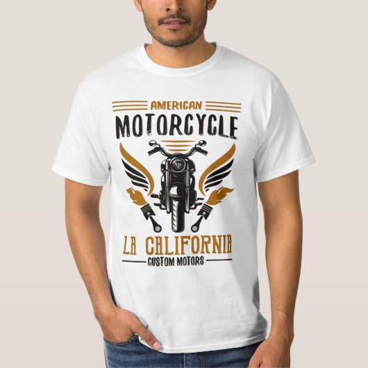 American Motorcycle LA California T-Shirt (Devant)