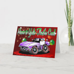 American Muscle Car Santa Xmas Card Feestdagen Kaart