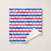 American Patriot Red White Blue Stars Stripes (Gant de toilette)