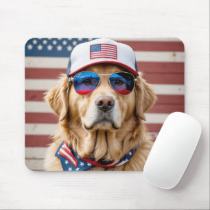 American Patriotic Golden Retriever Muismat