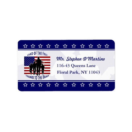 American Patriotic Personal Address Label (Voorkant)