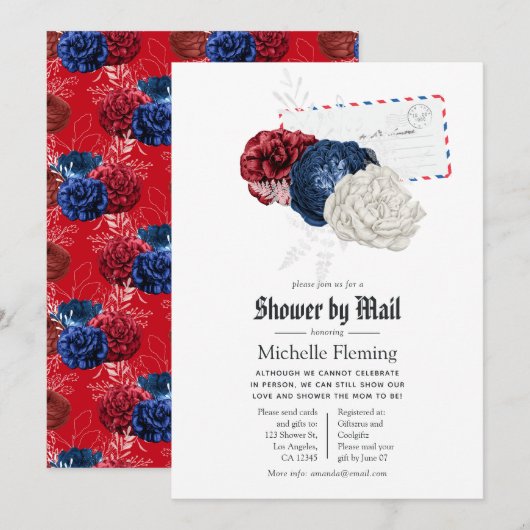 American Patriotic Shower by Mail Kaart (Voorkant / Achterkant)