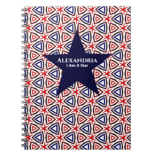 American Patriotic Star Red White Blue Patroon Notitieboek