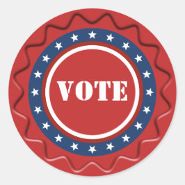 American Patriotic Vote Sign Red Wax Seal Ronde Sticker