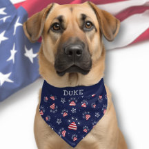American Paw Star Motif Rouge Blanc Bleu Nom de l'