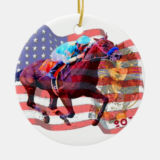 American Pharoah 2015 Keramisch Ornament (Voorkant)