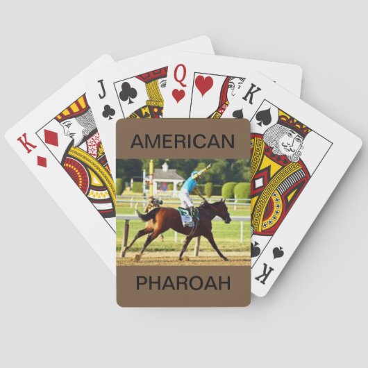 American Pharoah op een deck speelkaarten (Achterkant)