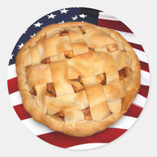 American Pie (Apple Pie met Amerikaanse vlag) Ronde Sticker