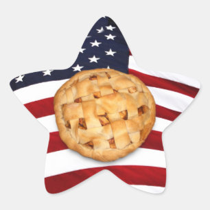 American Pie (Apple Pie met Amerikaanse vlag) Ster Sticker