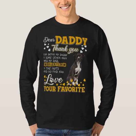 American Pit Bull Beste papa Bedankt dat je M bent T-shirt (Voorkant)