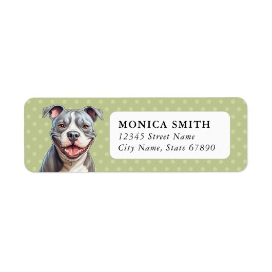American Pit Bull Terrier Hond Retouradres Label (Voorkant)