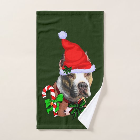 American Pit Bull Terrier Kerstmis Bad Handdoek (Handdoek)