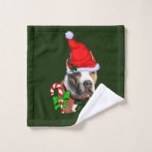 American Pit Bull Terrier Kerstmis Bad Handdoek (Wasdoekje)
