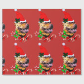 American Pit Bull Terrier Kerstmis Cadeaupapier (Vlak)