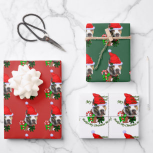 American Pit Bull Terrier Kerstmis Inpakpapier Vel