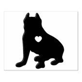 American Pit Bull Terrier Silhouette Rubberstempel (Afrduk)