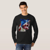 American Pit Bull Terrier Usa Flag Patriotic Dog T-shirt (Voorkant volledig)