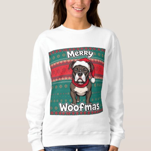 American Pitbull Prettig Kerstfeest Trui (Voorkant)