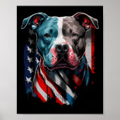 American Pitbull Terrier Usa Flag Patriotic Dog Poster (Voorkant)
