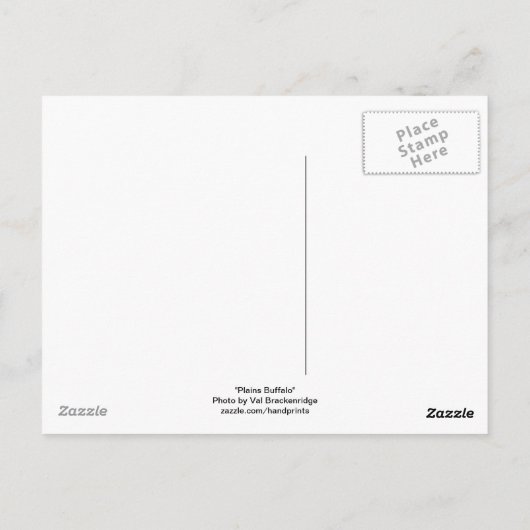 American Plains Buffalo Bison Briefkaarten (Achterkant)