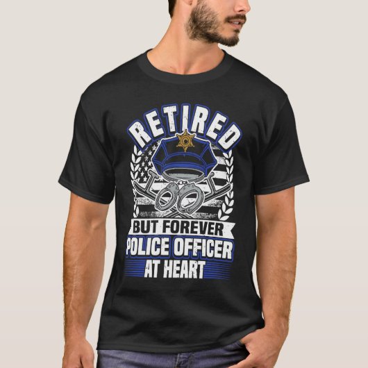 American Police Officer Retirement US Flag Retiree T-shirt (Voorkant)