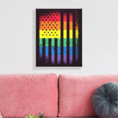 American Pride Grunge Canvas Afdruk (Insitu (Woonkamer))