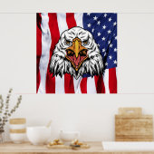 "American Pride: Majestic Eagle met Patriottische Poster (Keuken)