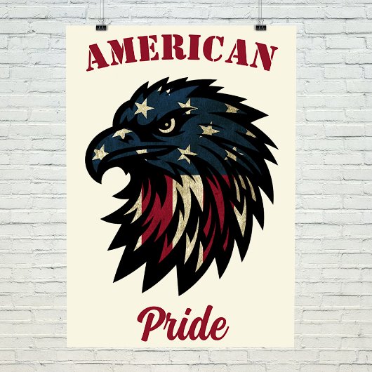 American Pride, Patriottische Rode Witte Blauwe Ad Foto Afdruk