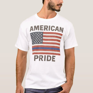 American Pride Shirt - dun blauw lijn