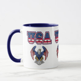 American Pride USA Shield Custom Two-Tone Coffee Mok
