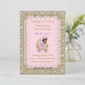 American Princess Baby shower rose Invitation 4 (Debout devant)