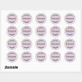 American Psychedelic Patriotic Hearts Tie Dye Ronde Sticker (Vel)