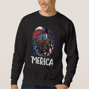 American Pug Usa Vierde Patriotic Red White Blue Trui