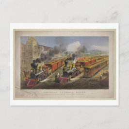 American Railroad Scene, 1874, Currier & Ives Briefkaart
