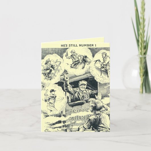 American Railroad Train Engineer Note Kaart (Voorkant)