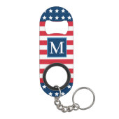 American Red White Blue Custom Monogram Initiaal Mini Flessenopener (Achterkant)