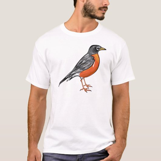American Robin bird Vector illustratie T-shirt (Voorkant)