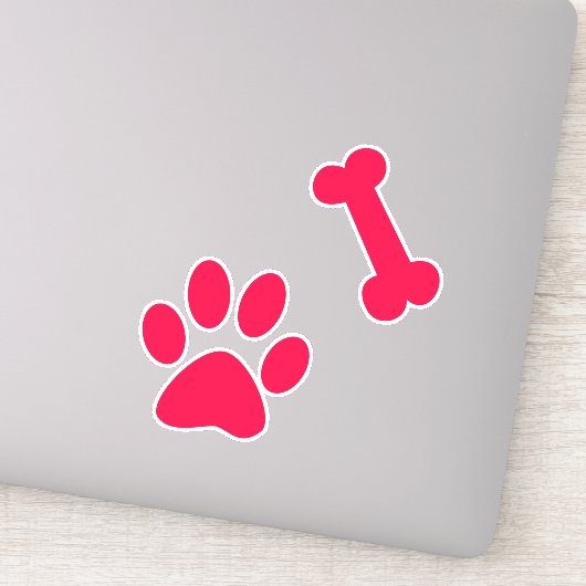 American Roos Paw Print and Bone Sticker (Detail)