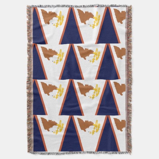 AMERICAN SAMOA FLAG DEKEN (Voorkant Verticaal)