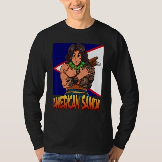 American Samoa Flag Polynesian Shaka Samoan Family T-shirt (Voorkant)