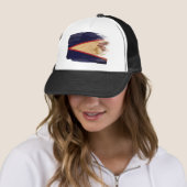 American Samoa Flag Trucker Hat Pet (In situ)