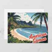 American Samoa Tropical Beach Art Briefkaart (Voorkant / Achterkant)