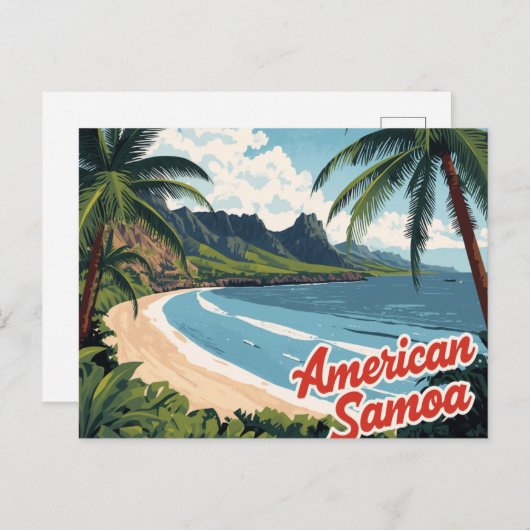 American Samoa Tropical Beach Art Briefkaart (Voorkant / Achterkant)