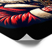 American Santa Playing Saxophone Xmas Jazz Christm Poster (Hoek)