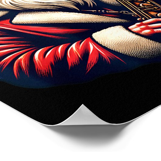 American Santa Playing Saxophone Xmas Jazz Christm Poster (Hoek)